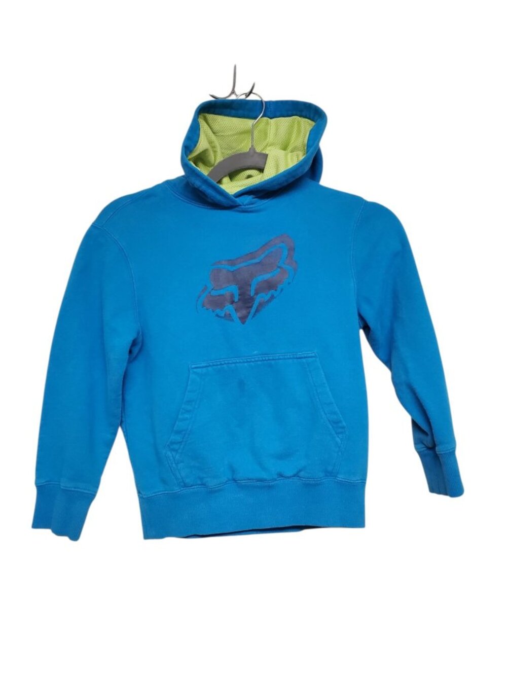 Fox Racing Boy's Blue Lime Graphic Hoodie Hooded Sweatshirt Pullover Size S